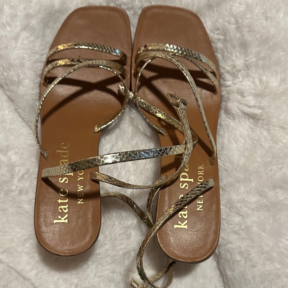 Kate Spade Metallic Gold Strappy Sandals